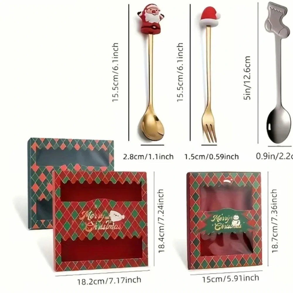 Christmas Miniature Stainless Steel Festive Tableware Decorative Party Gift Set